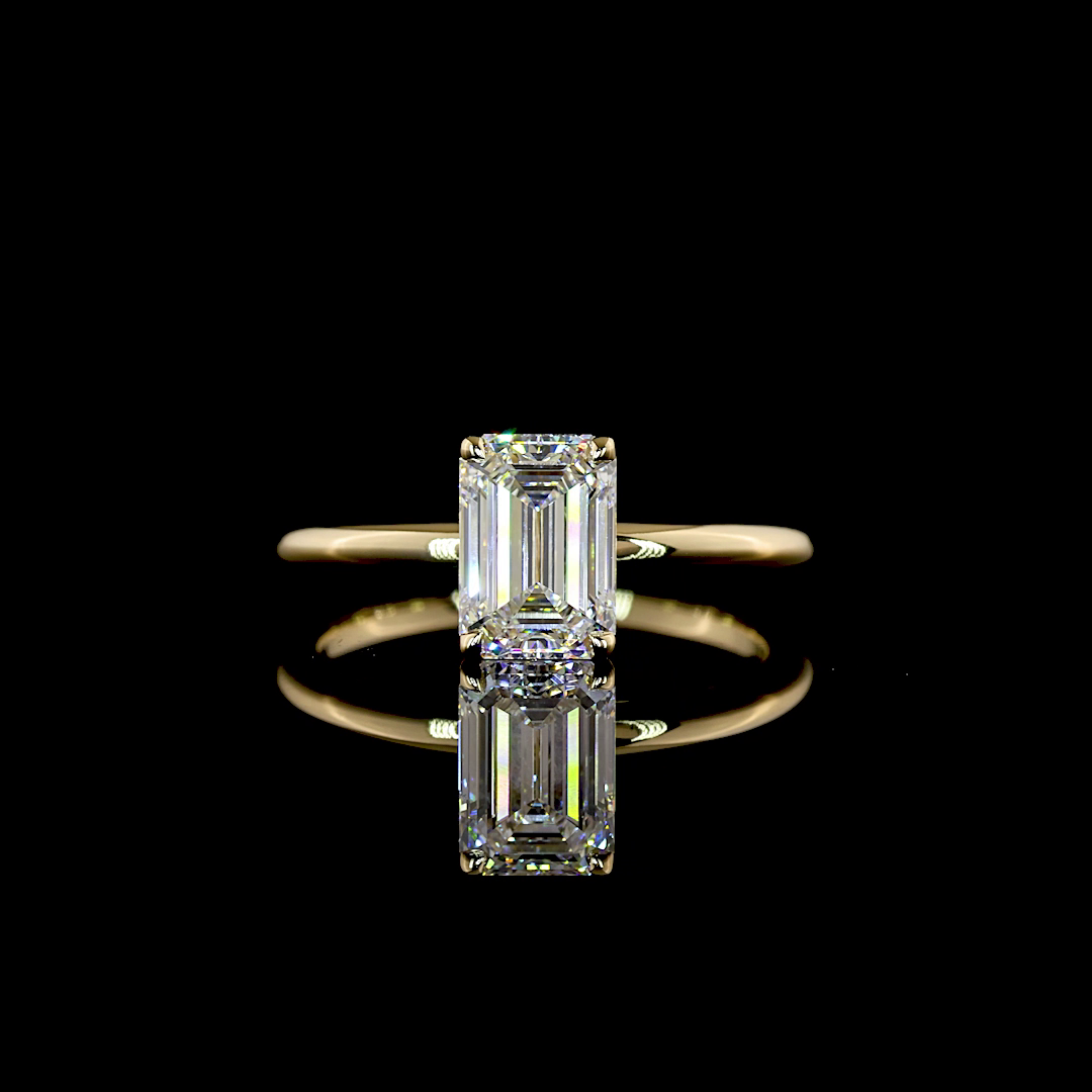 1.41 CT Emerald Lab Grown Diamond Solitaire Ring Sz. 6 (D Color and VVS2 Clarity)
