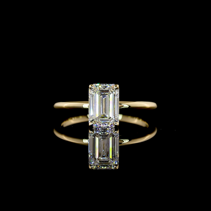 1.41 CT Emerald Lab Grown Diamond Solitaire Ring Sz. 6 (D Color and VVS2 Clarity)