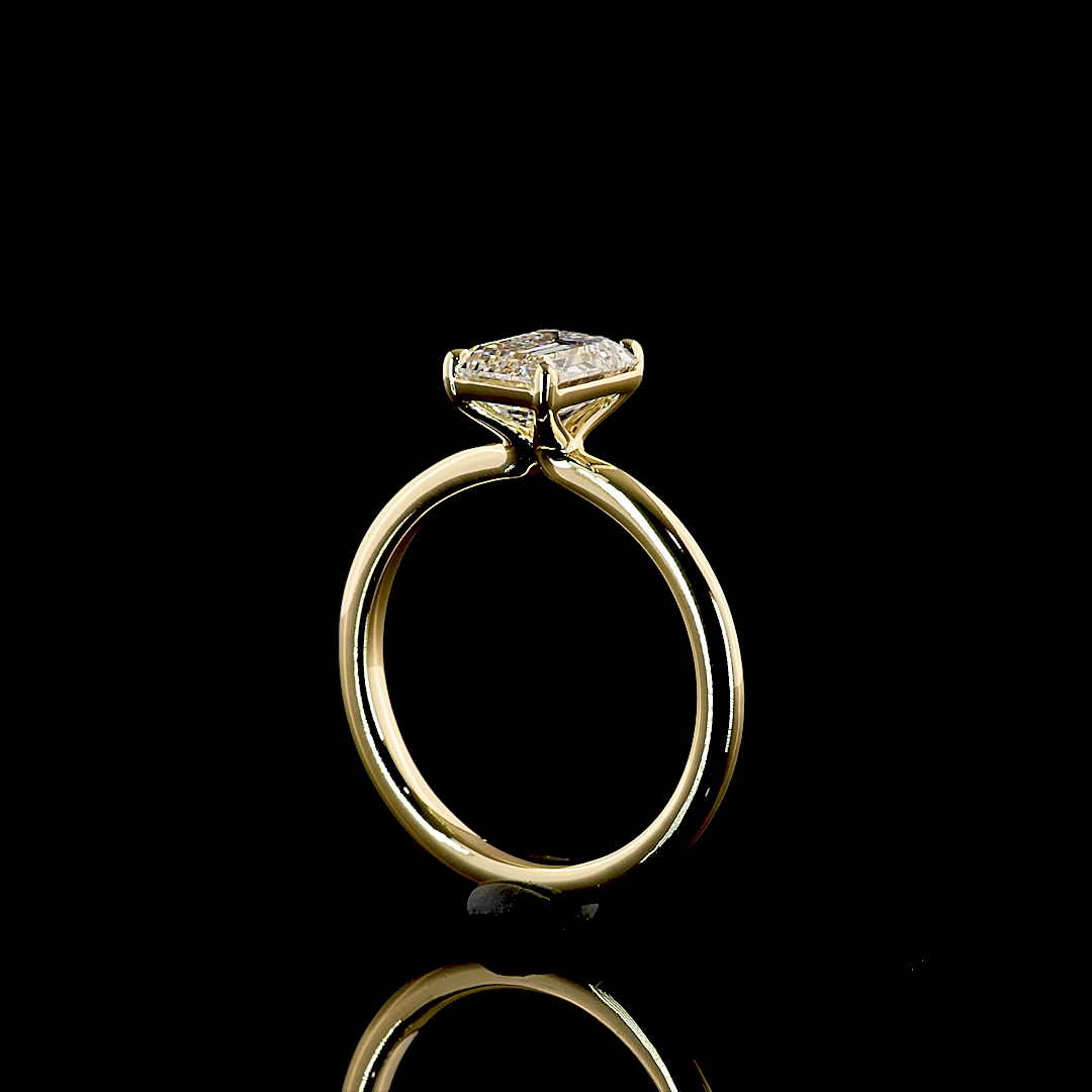 1.41 CT Emerald Lab Grown Diamond Solitaire Ring Sz. 6 (D Color and VVS2 Clarity)