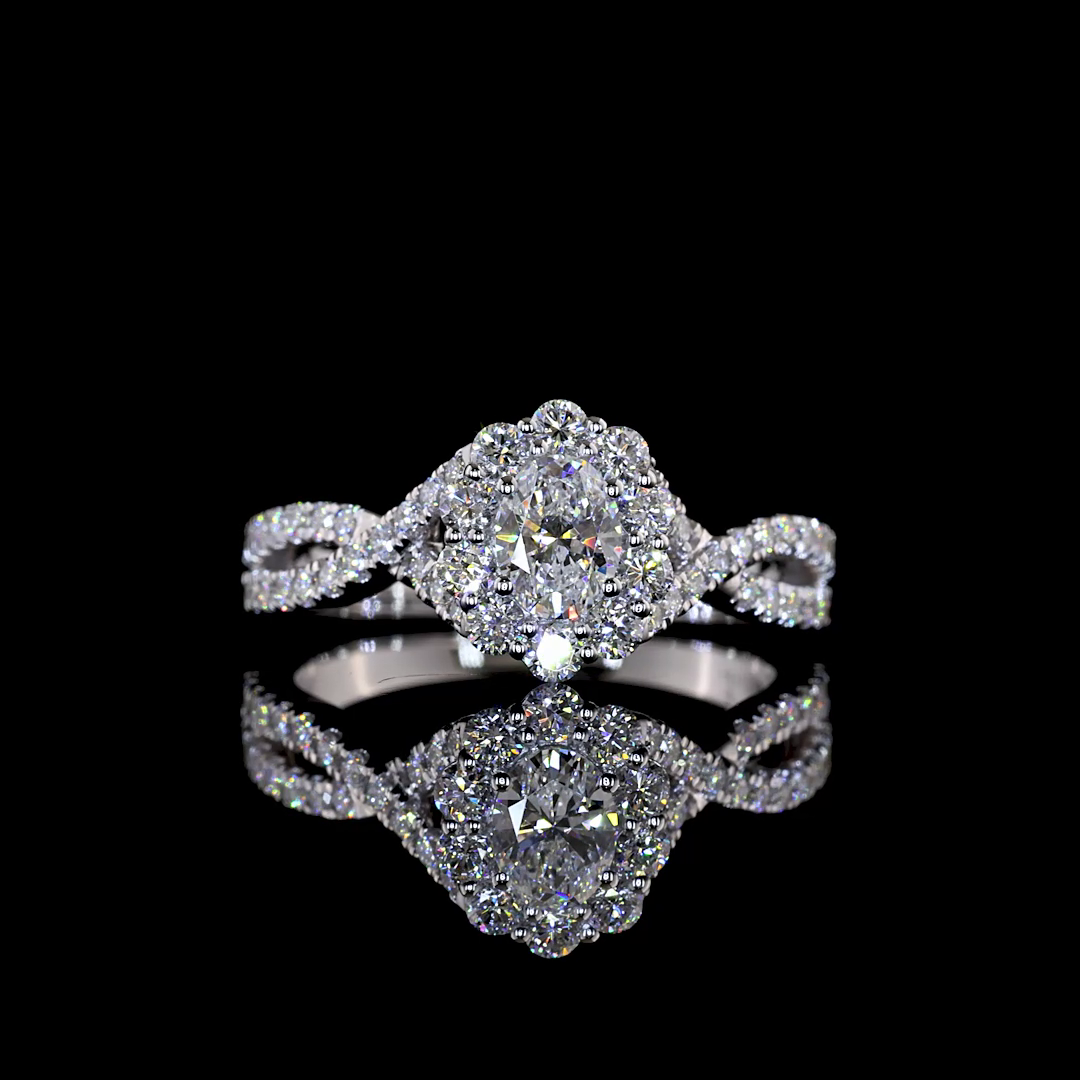 1.01 CTTW Oval Lab Grown Diamond Special Ring Sz. 5.75 (F Color and VS1 Clarity)