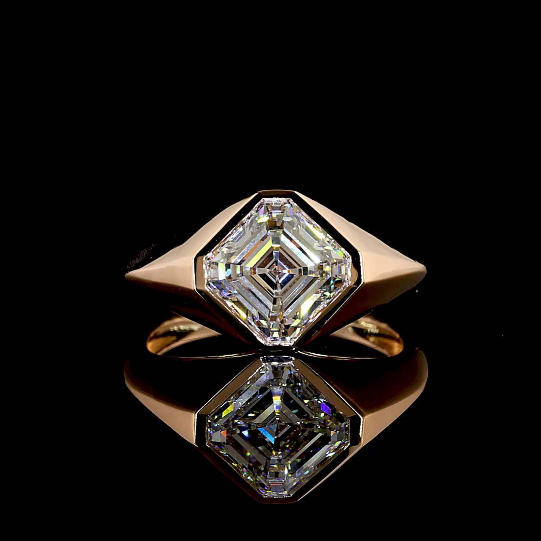 2.50 CT Asscher Lab Grown Diamond Solitaire Ring Sz. 6.5 (E Color and VVS2 Clarity)