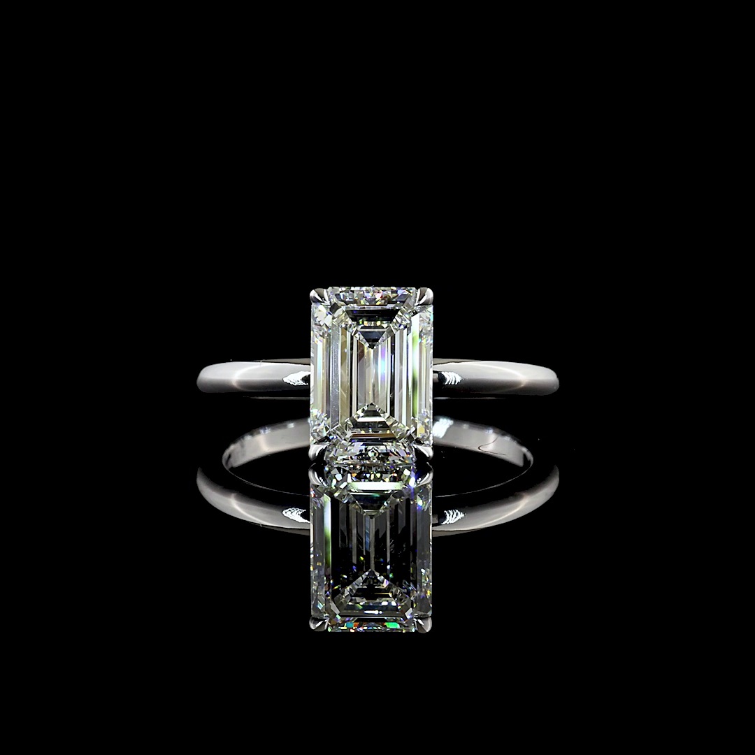 2.21 CT Emerald Lab Grown Diamond Solitaire Ring Sz. 6.5 (F Color and VVS2 Clarity)