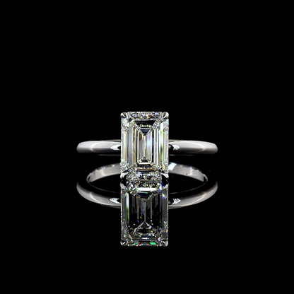 2.21 CT Emerald Lab Grown Diamond Solitaire Ring Sz. 6.5 (F Color and VVS2 Clarity)
