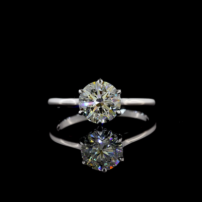 1.55 CTTW Round Lab Grown Diamond Hidden Halo Ring Sz. 6.5 (F Color and VVS2 Clarity)