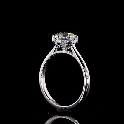1.55 CTTW Round Lab Grown Diamond Hidden Halo Ring Sz. 6.5 (F Color and VVS2 Clarity)