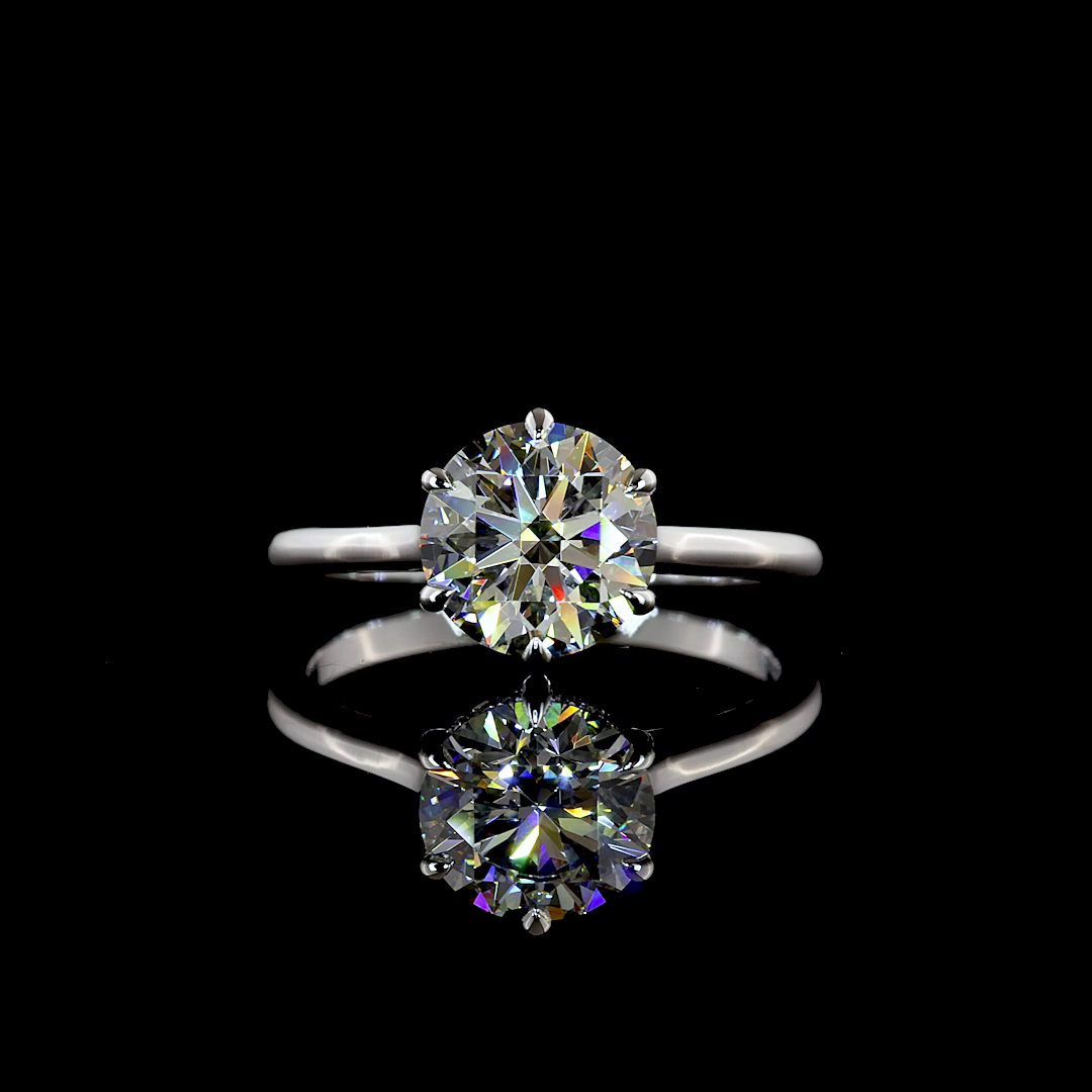 2.09 CTTW Round Lab Grown Diamond Hidden Halo Ring Sz. 6.5 (F Color and VVS2 Clarity)