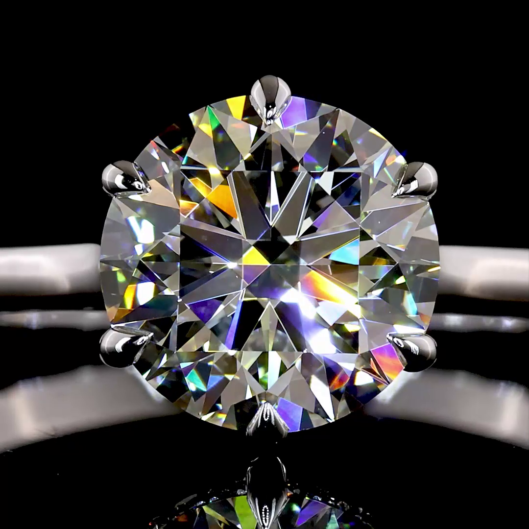 2.09 CTTW Round Lab Grown Diamond Hidden Halo Ring Sz. 6.5 (F Color and VVS2 Clarity)