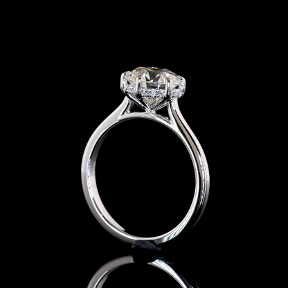 2.09 CTTW Round Lab Grown Diamond Hidden Halo Ring Sz. 6.5 (F Color and VVS2 Clarity)