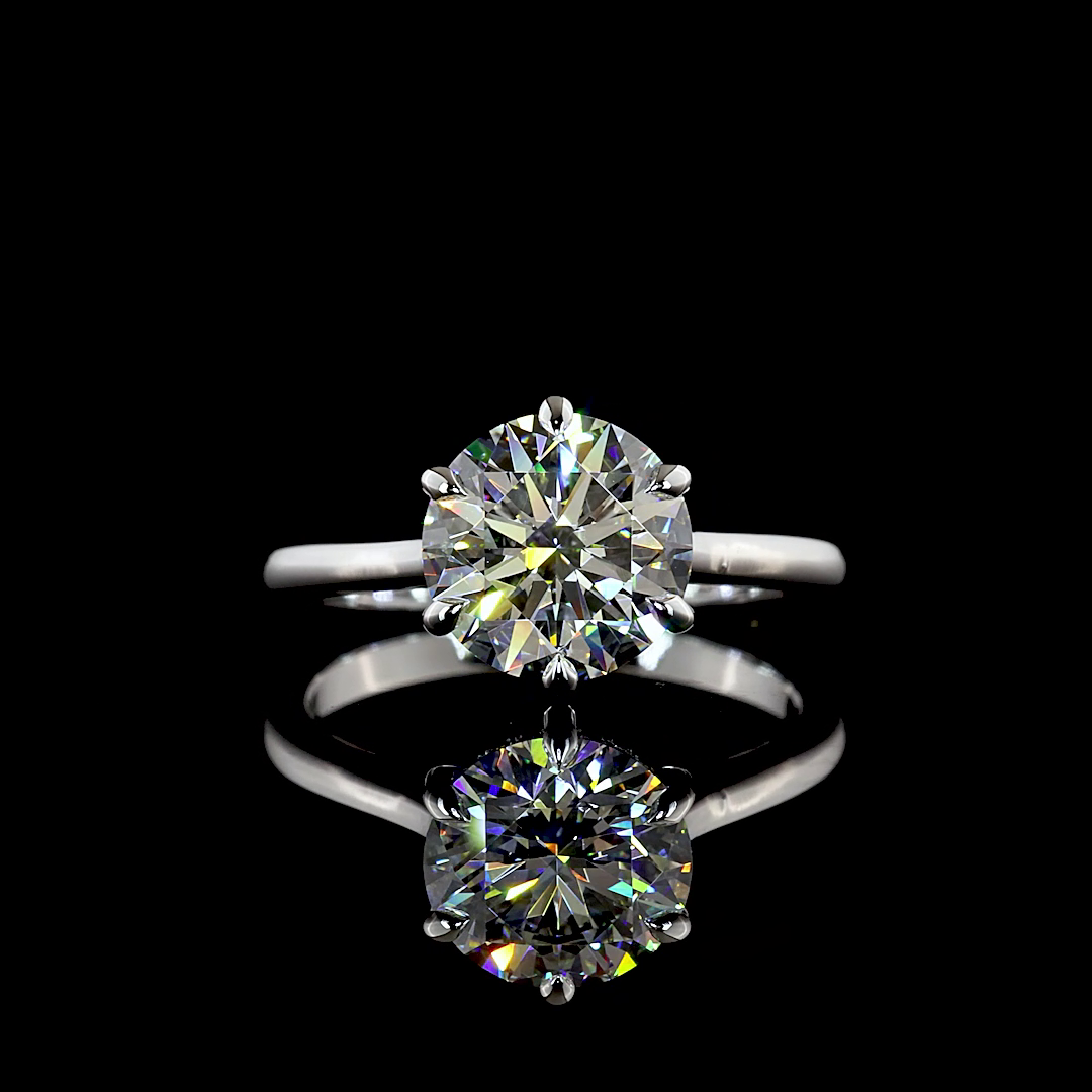 2.67 CTTW Round Lab Grown Diamond Hidden Halo Ring Sz. 6.5 (E Color and VVS2 Clarity)