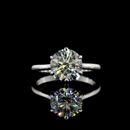 2.67 CTTW Round Lab Grown Diamond Hidden Halo Ring Sz. 6.5 (E Color and VVS2 Clarity)
