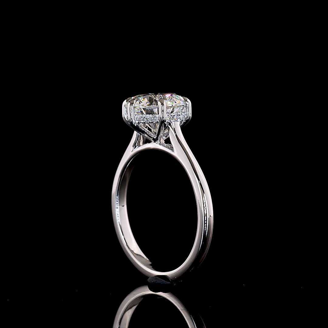 2.67 CTTW Round Lab Grown Diamond Hidden Halo Ring Sz. 6.5 (E Color and VVS2 Clarity)