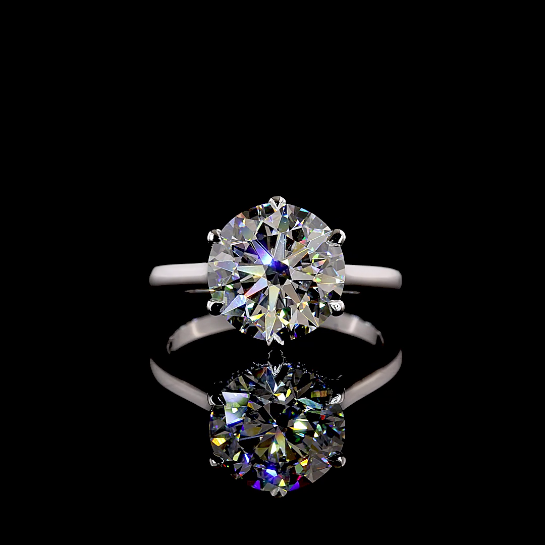 4.13 CTTW Round Lab Grown Diamond Hidden Halo Ring Sz. 6.5 (E Color and VVS2 Clarity)