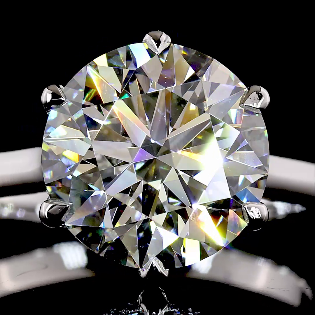 4.13 CTTW Round Lab Grown Diamond Hidden Halo Ring Sz. 6.5 (E Color and VVS2 Clarity)