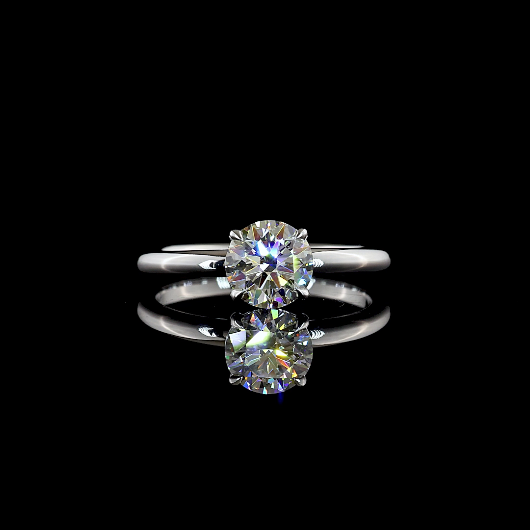 1.08 CT Round Lab Grown Diamond Solitaire Ring Sz. 6.5 (F Color and VS1 Clarity)