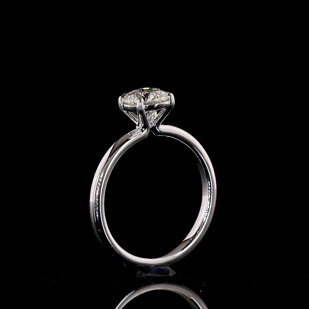 1.08 CT Round Lab Grown Diamond Solitaire Ring Sz. 6.5 (F Color and VS1 Clarity)