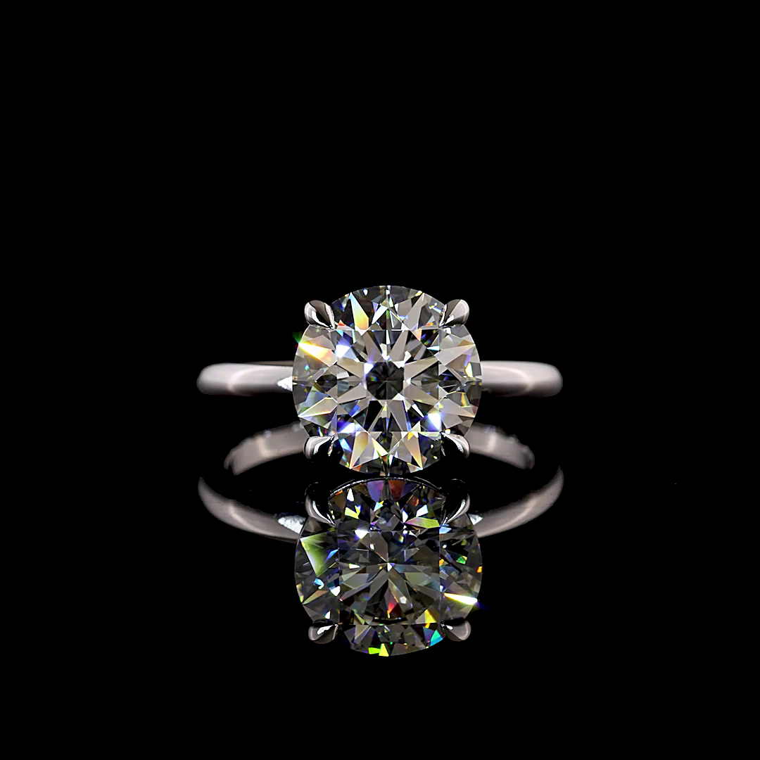 3.61 CT Round Lab Grown Diamond Solitaire Ring Sz. 6.5 (F Color and VVS2 Clarity)