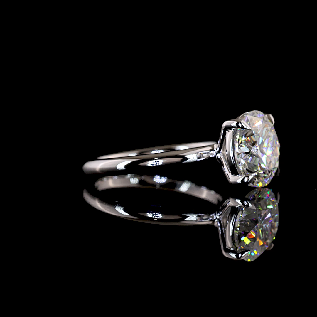 3.61 CT Round Lab Grown Diamond Solitaire Ring Sz. 6.5 (F Color and VVS2 Clarity)