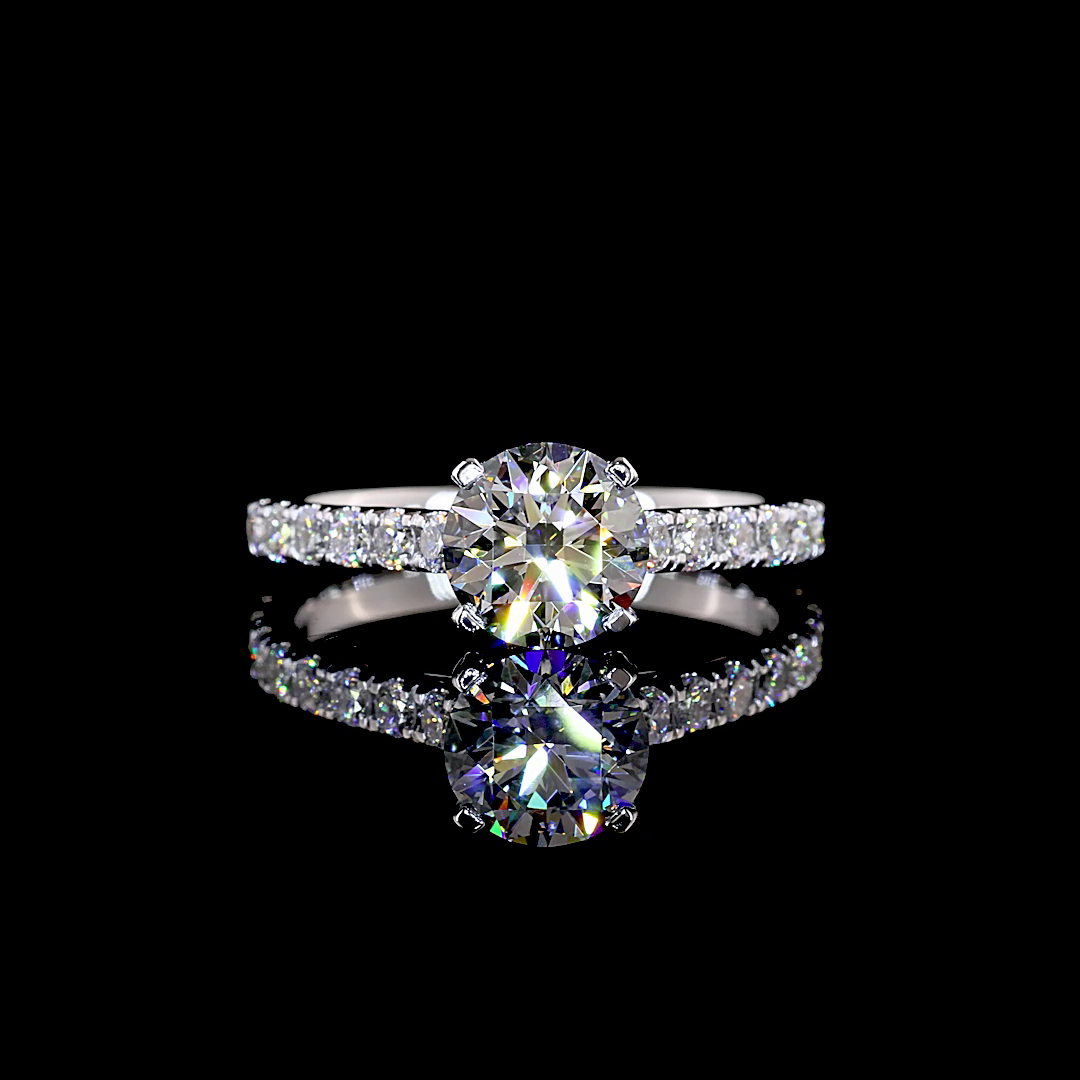 1.93 CTTW Round Lab Grown Diamond Hidden Halo Ring Sz. 6.5 (F Color and VVS1 Clarity)