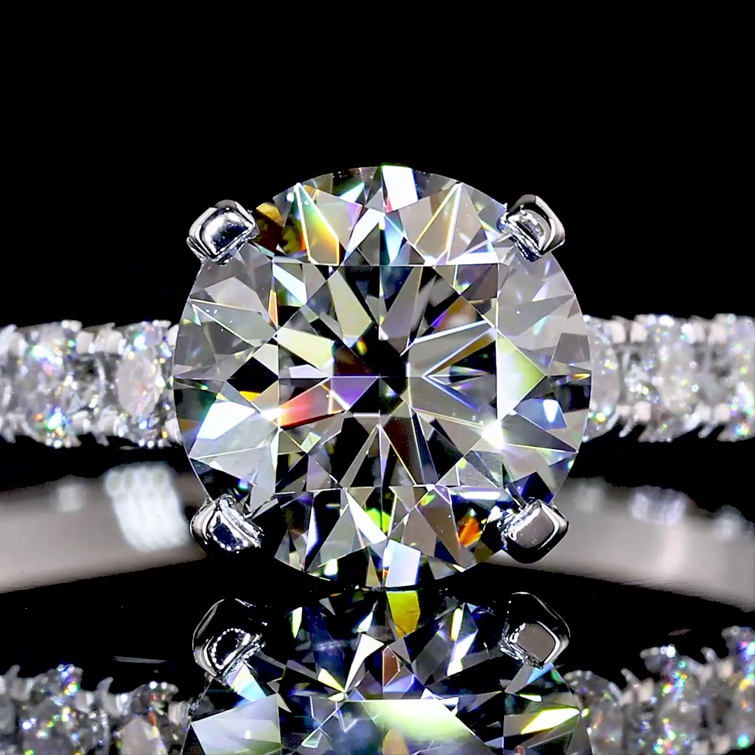 1.93 CTTW Round Lab Grown Diamond Hidden Halo Ring Sz. 6.5 (F Color and VVS1 Clarity)
