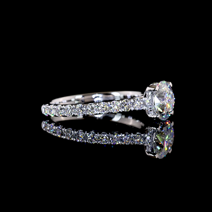 1.93 CTTW Round Lab Grown Diamond Hidden Halo Ring Sz. 6.5 (F Color and VVS1 Clarity)
