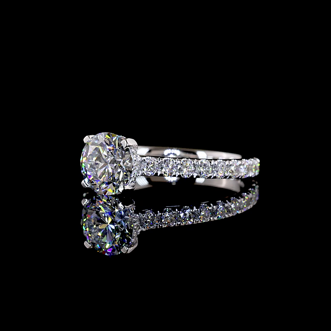 1.93 CTTW Round Lab Grown Diamond Hidden Halo Ring Sz. 6.5 (F Color and VVS1 Clarity)