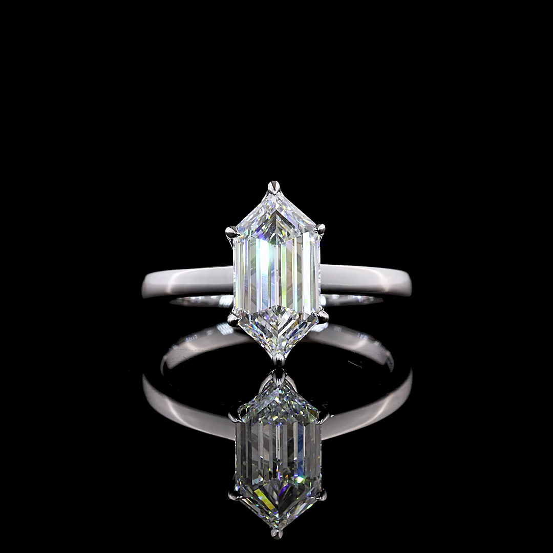 2.20 CT Step Marquise Lab Grown Diamond Solitaire Diamond Shank Ring Sz. 6.5 (E Color and VVS1 Clarity)