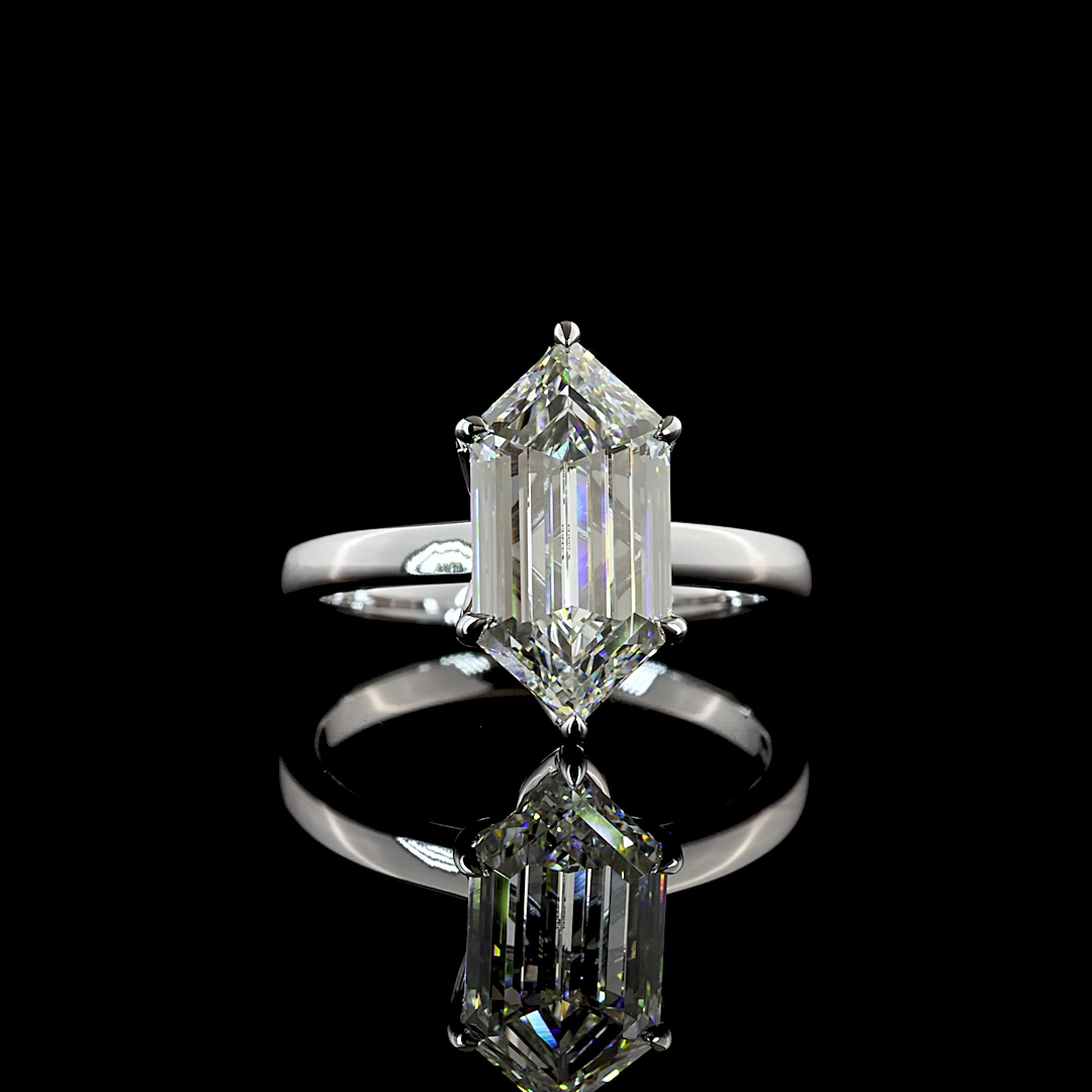 3.58 CT Step Marquise Lab Grown Diamond Solitaire Ring Sz. 6.5 (E Color and VVS2 Clarity)