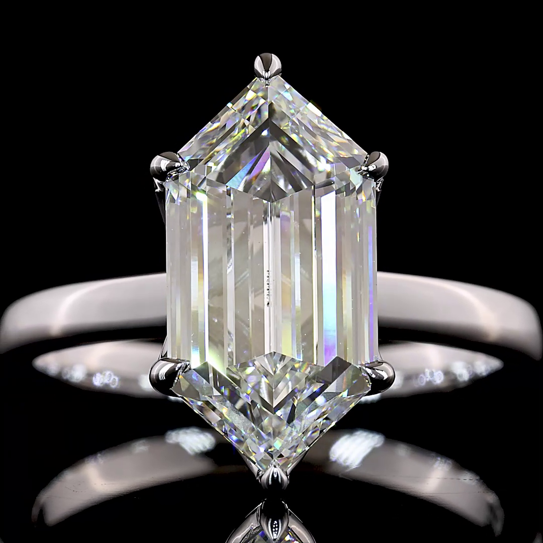 3.58 CT Step Marquise Lab Grown Diamond Solitaire Ring Sz. 6.5 (E Color and VVS2 Clarity)