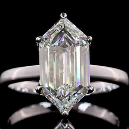 3.58 CT Step Marquise Lab Grown Diamond Solitaire Ring Sz. 6.5 (E Color and VVS2 Clarity)