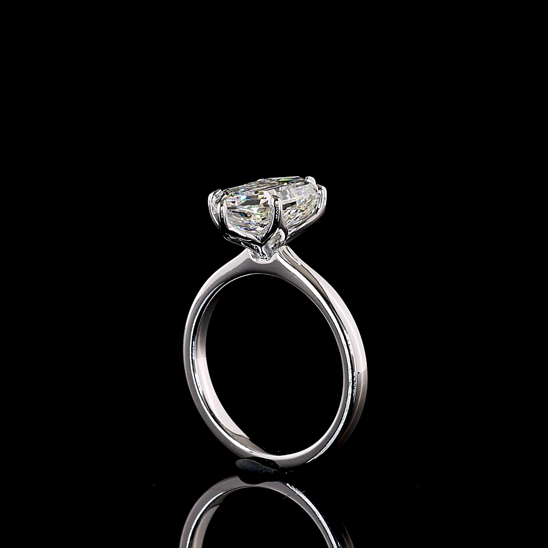 3.58 CT Step Marquise Lab Grown Diamond Solitaire Ring Sz. 6.5 (E Color and VVS2 Clarity)