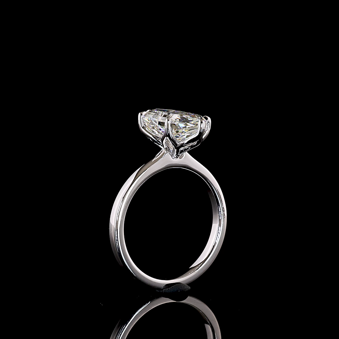 3.58 CT Step Marquise Lab Grown Diamond Solitaire Ring Sz. 6.5 (E Color and VVS2 Clarity)