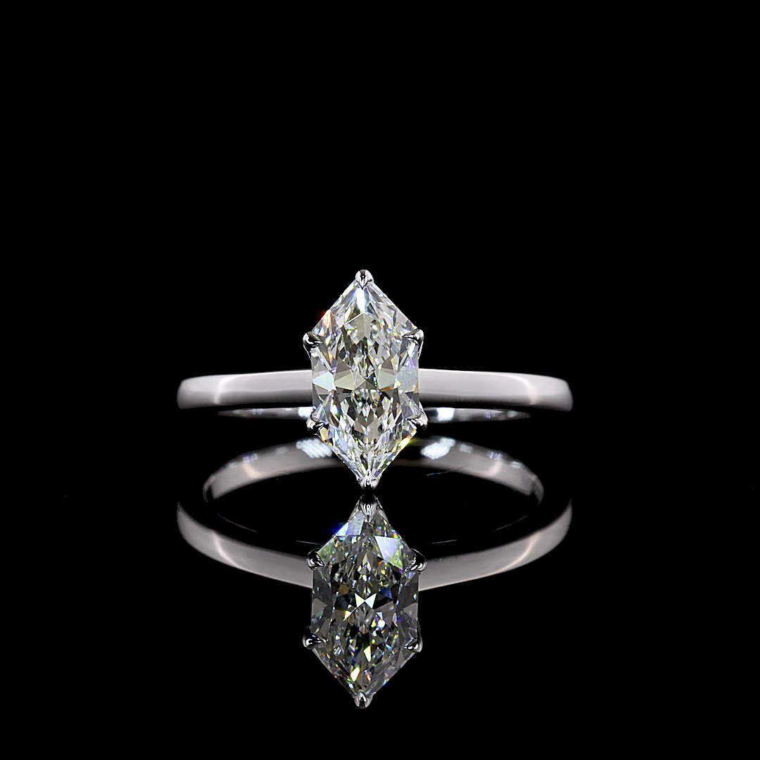 1.02 CT Antique Marquise Lab Grown Diamond Solitaire Ring Sz. 6.5 (F Color and VVS1 Clarity)