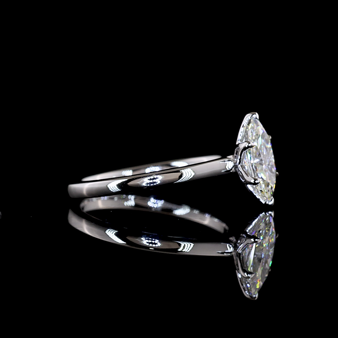 1.02 CT Antique Marquise Lab Grown Diamond Solitaire Ring Sz. 6.5 (F Color and VVS1 Clarity)