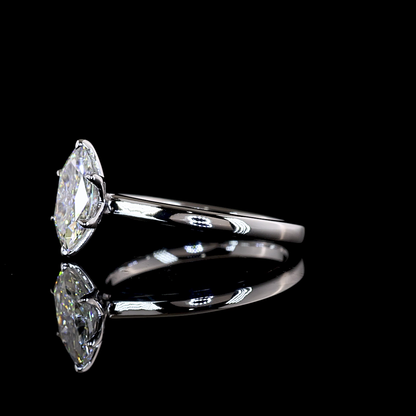 1.02 CT Antique Marquise Lab Grown Diamond Solitaire Ring Sz. 6.5 (F Color and VVS1 Clarity)