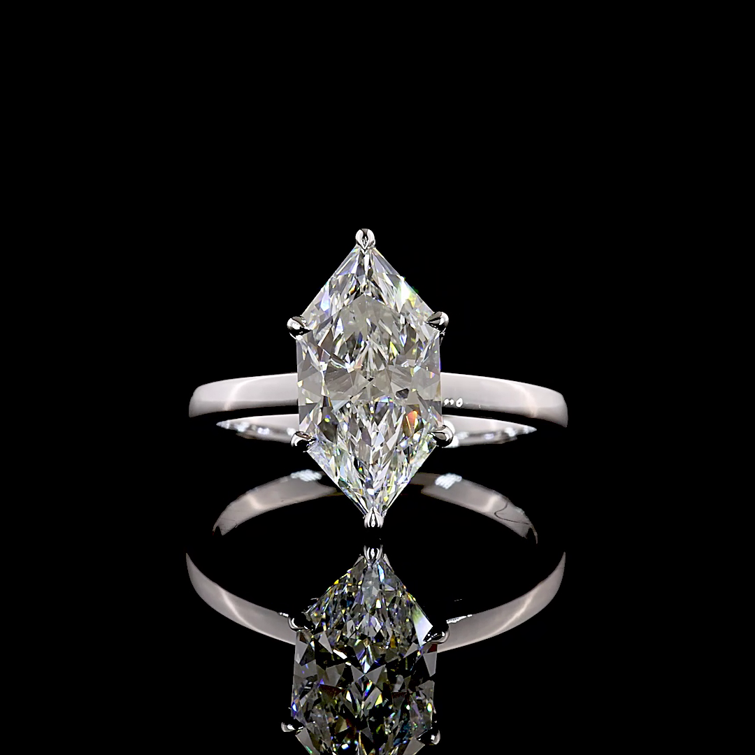 2.74 CT Antique Marquise Lab Grown Diamond Solitaire Diamond Shank Ring Sz. 6.5 (F Color and VVS2 Clarity)