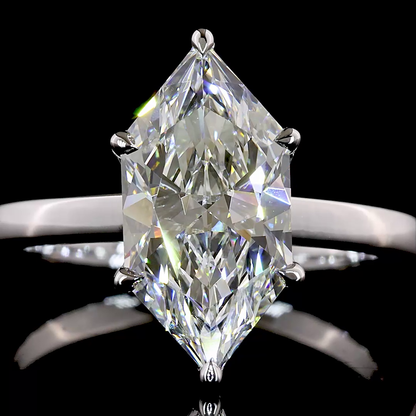 2.74 CT Antique Marquise Lab Grown Diamond Solitaire Diamond Shank Ring Sz. 6.5 (F Color and VVS2 Clarity)