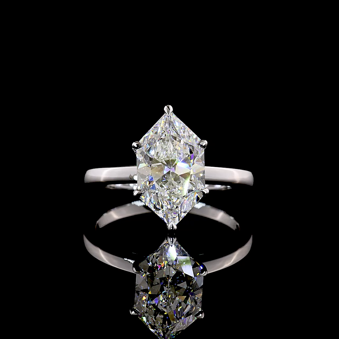 3.02 CT Antique Marquise Lab Grown Diamond Solitaire Diamond Shank Ring Sz. 6.5 (E Color and VS1 Clarity)
