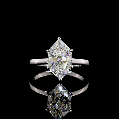 3.02 CT Antique Marquise Lab Grown Diamond Solitaire Diamond Shank Ring Sz. 6.5 (E Color and VS1 Clarity)