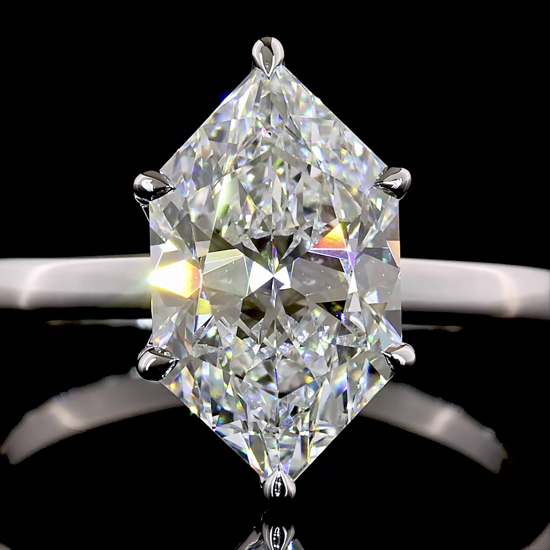 3.02 CT Antique Marquise Lab Grown Diamond Solitaire Diamond Shank Ring Sz. 6.5 (E Color and VS1 Clarity)