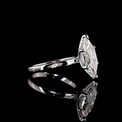 3.52 CT Antique Marquise Lab Grown Diamond Solitaire Ring Sz. 6.5 (F Color and VS1 Clarity)