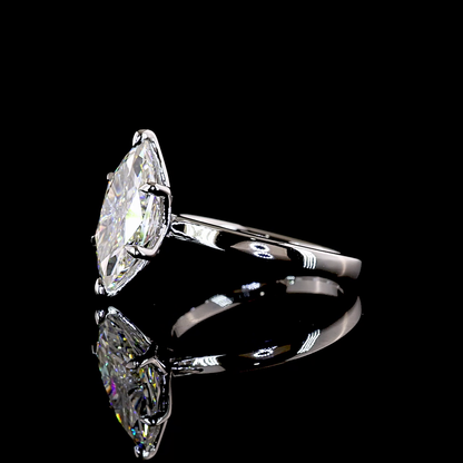 3.52 CT Antique Marquise Lab Grown Diamond Solitaire Ring Sz. 6.5 (F Color and VS1 Clarity)