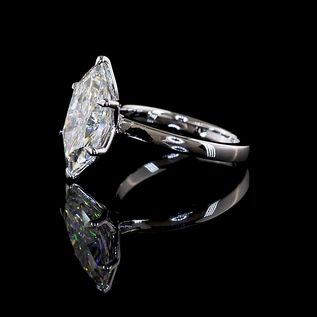 4.32 CT Antique Marquise Lab Grown Diamond Solitaire Ring Sz. 6.5 (F Color and VVS2 Clarity)