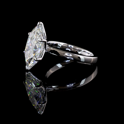 4.32 CT Antique Marquise Lab Grown Diamond Solitaire Ring Sz. 6.5 (F Color and VVS2 Clarity)