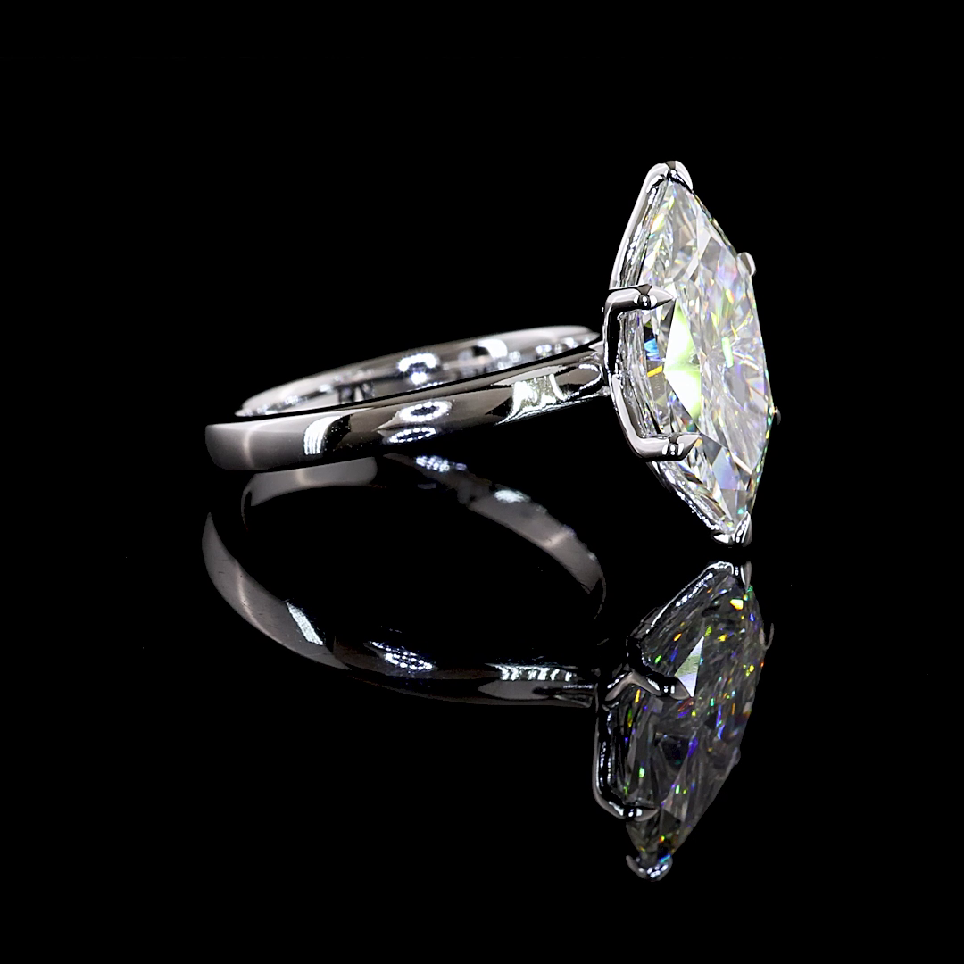 4.32 CT Antique Marquise Lab Grown Diamond Solitaire Ring Sz. 6.5 (F Color and VVS2 Clarity)