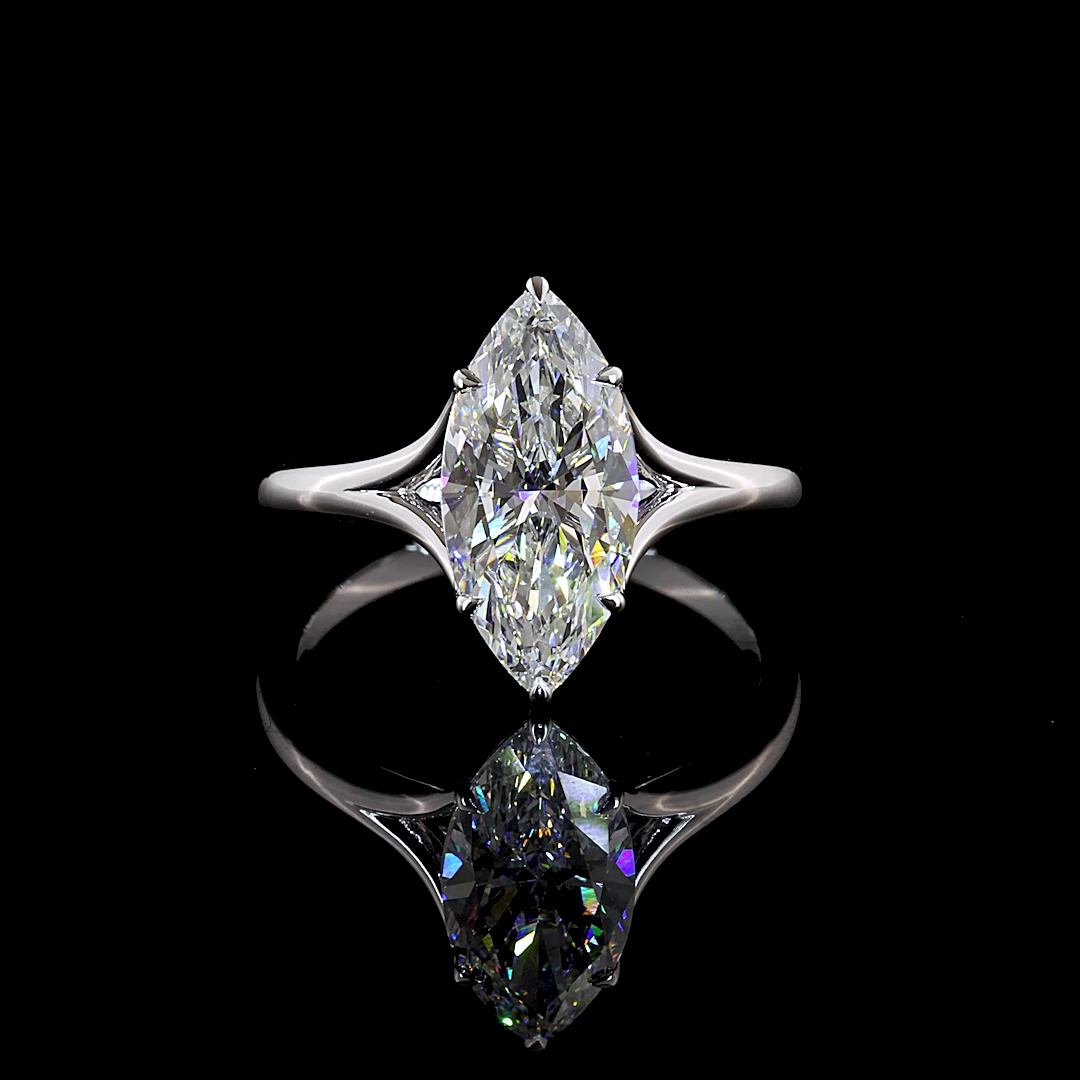 2.53 CT Marquise Lab Grown Diamond Solitaire Ring Sz. 6.5 (E Color and VVS2 Clarity)