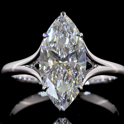 2.53 CT Marquise Lab Grown Diamond Solitaire Ring Sz. 6.5 (E Color and VVS2 Clarity)