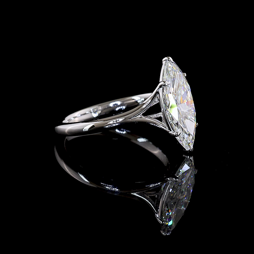 2.53 CT Marquise Lab Grown Diamond Solitaire Ring Sz. 6.5 (E Color and VVS2 Clarity)