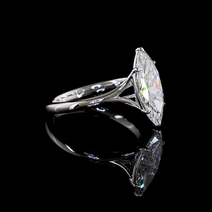 2.53 CT Marquise Lab Grown Diamond Solitaire Ring Sz. 6.5 (E Color and VVS2 Clarity)