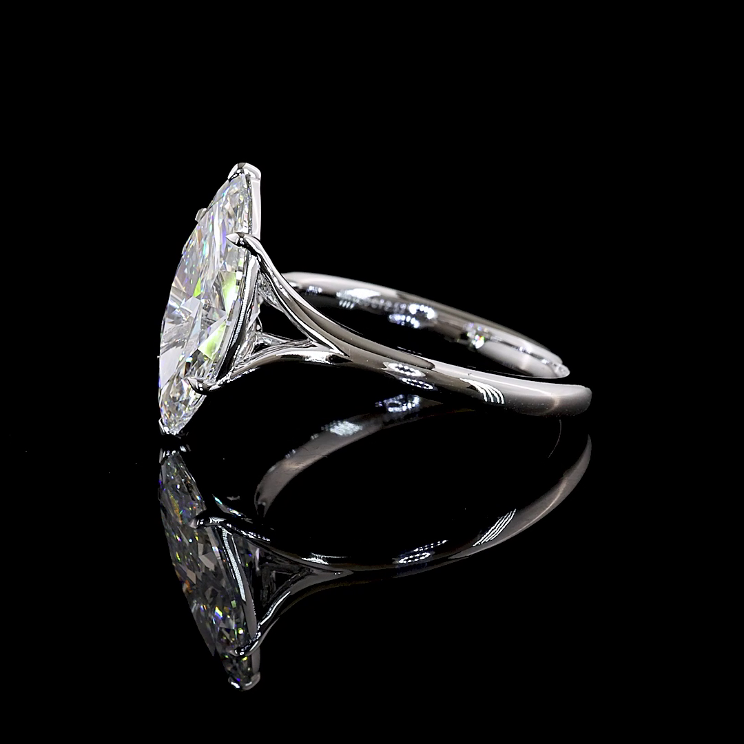 2.53 CT Marquise Lab Grown Diamond Solitaire Ring Sz. 6.5 (E Color and VVS2 Clarity)