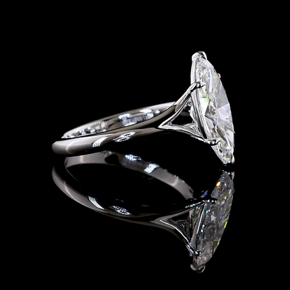 3.02 CT Marquise Lab Grown Diamond Solitaire Ring Sz. 6.5 (F Color and VVS2 Clarity)